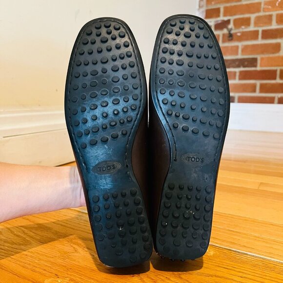 TOD'S Brown Leather Loafers Men's Size 7.5 - Picture 14 of 16